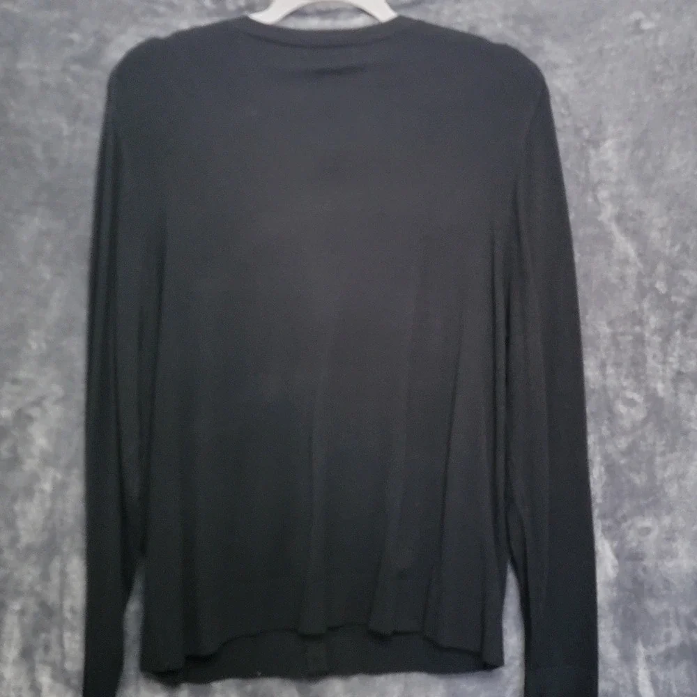 Charter Club Cardigan Women XL Black Button Front Long Sleeve Knit Sweater NWT - Picture 2 of 7